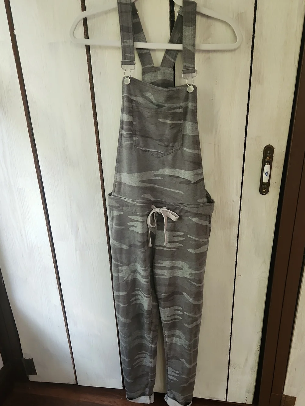 Z Supply Gray Knit Camo Overalls With Adjustable Straps Size Small (4-6)